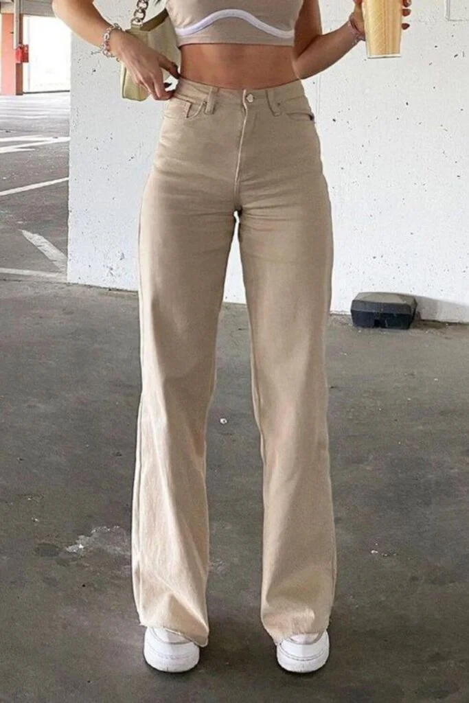 This image is of tan pants with tan top