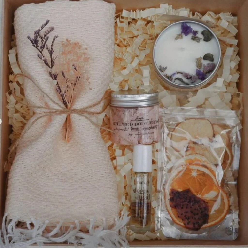 Seasonal Self-Care Gift: Fall Candle Set, Perfume, and Luxurious Towel