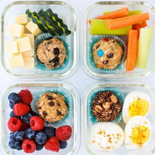 Image of snack meal prepping idea options in small prepping containers