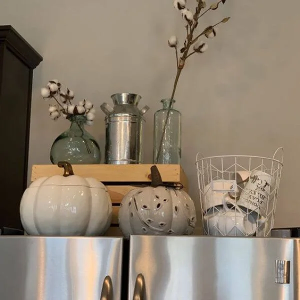 This image is of cute and simple seasonal fridge decor ideas