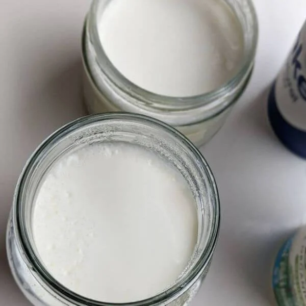 Image of finished yogurt in small glass containers